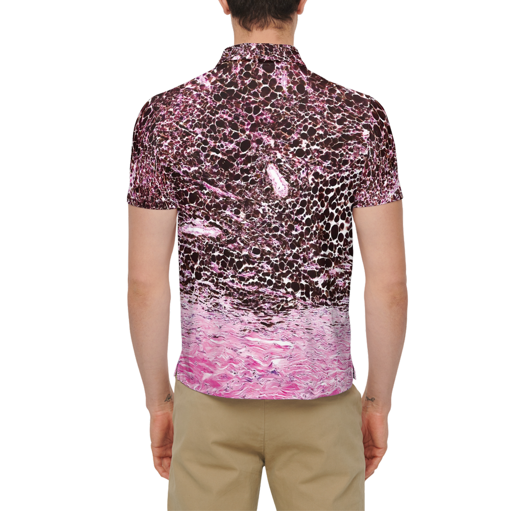 Men’s Slim Fit Polo - "Last Line" - Stage 4 Breast Cancer Line" - Stage 4 Breast Cancer