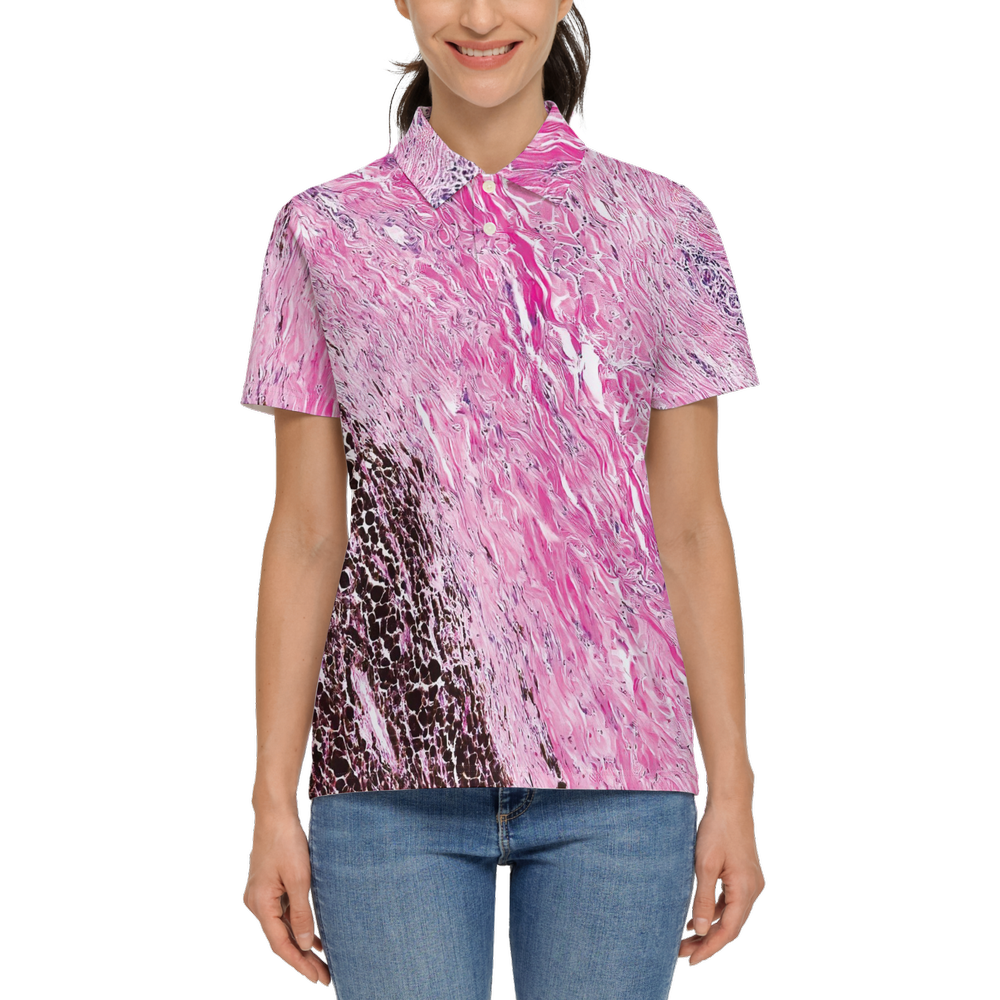 Women’s Classic Fit Polo - "Last Line" - Stage 4 Breast Cancer Awarene Line" - Stage 4 Breast Cancer Awareness