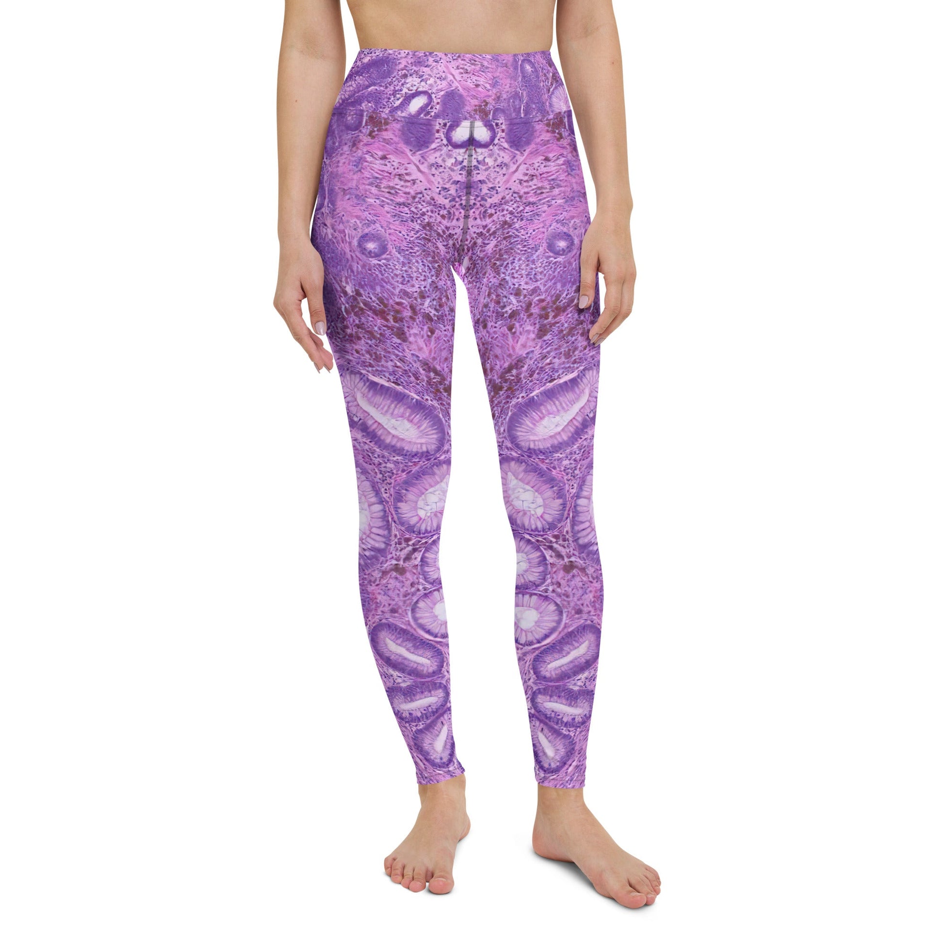 Yoga Pants - "Purple Problem" - Stage Three Breast Cancer - CellWear - #breast cancer awareness# - #medical clothing# - #science# - "medicine#