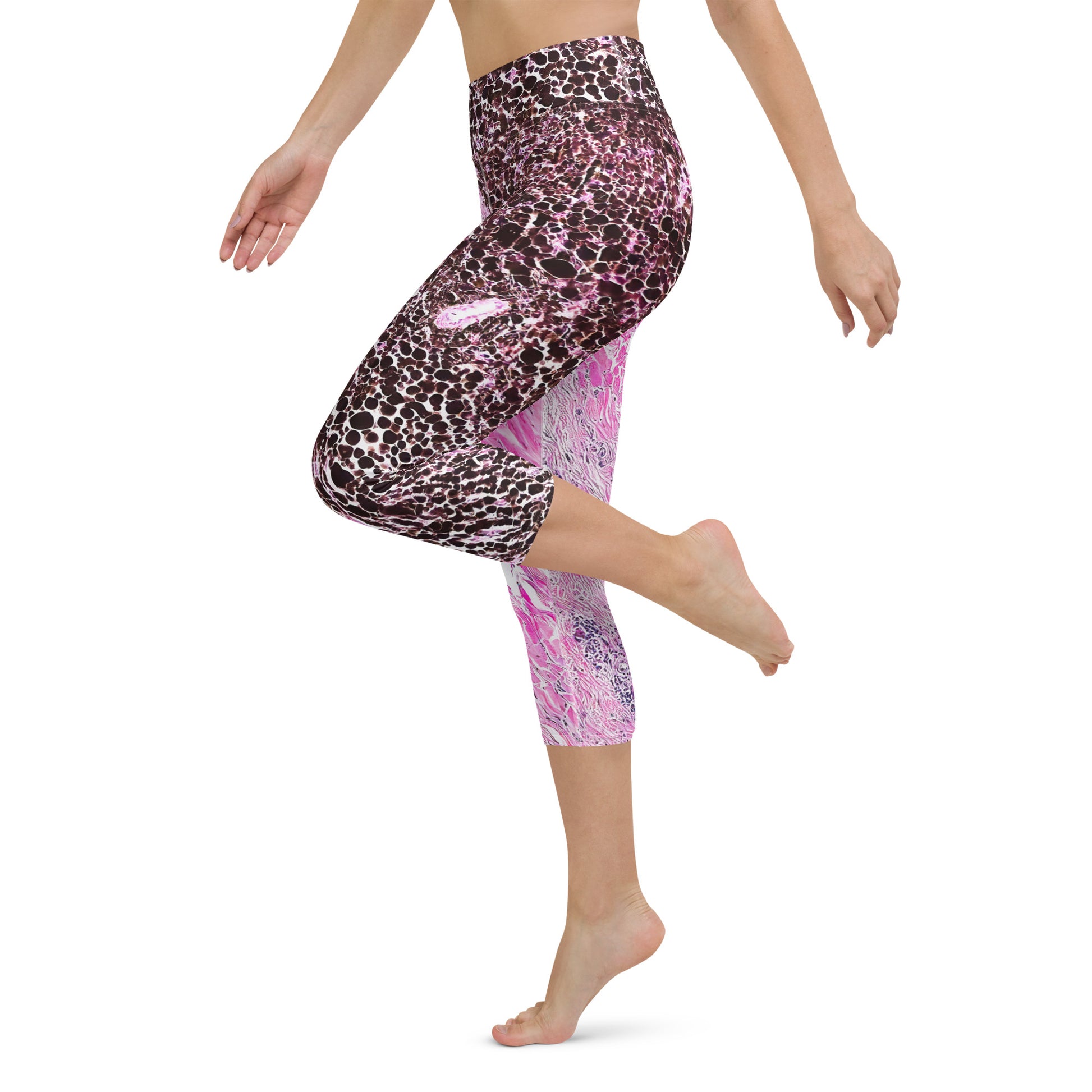 Capri Yoga Pants - "Last Line" - Stage 4 Breast Cancer Awareness Line" - Stage 4 Breast Cancer Awareness