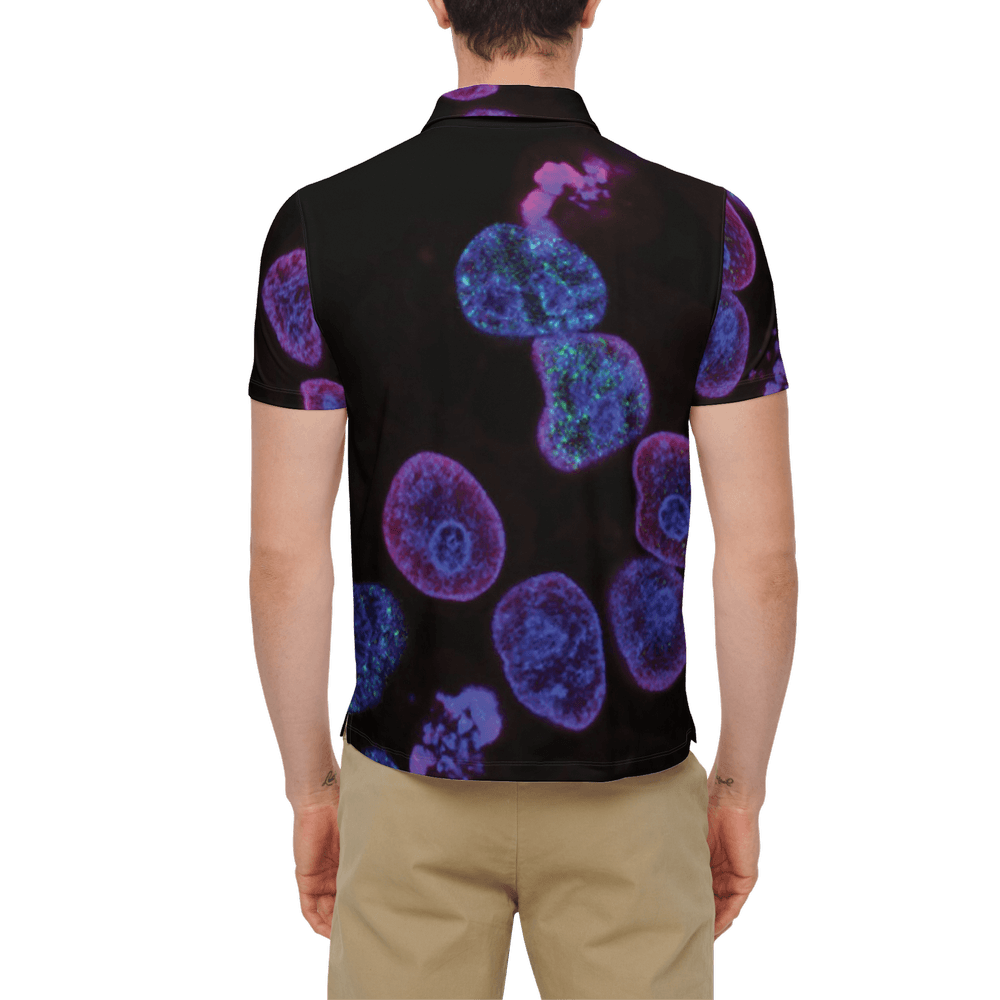 Men’s Slim Fit Polo - "Glowing Hope" - Immunotherapy Cancer Treatment Slim Fit Polo - "Glowing Hope" - Immunotherapy Cancer Treatment
