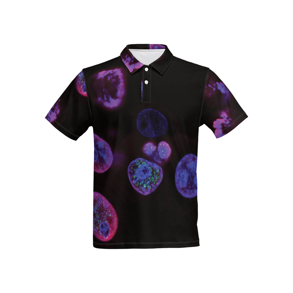 Men’s Slim Fit Polo - "Glowing Hope" - Immunotherapy Cancer Treatment Slim Fit Polo - "Glowing Hope" - Immunotherapy Cancer Treatment
