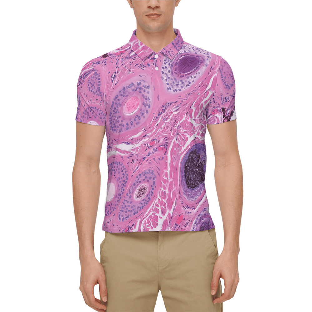 Men’s Slim Fit Polo - "Pink Peril" - Stage One Breast Cancer Slim Fit Polo - "Pink Peril" - Stage