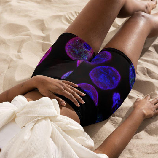 Yoga Shorts - "Glowing Hope" - Immunotherapy Cancer Treatment Yoga Shorts - "Glowing Hope" - Immunotherapy Cancer Treatment